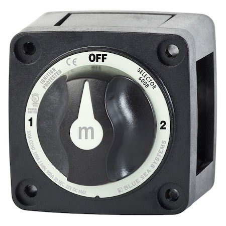 Blue Sea Systems 6008200 m-Series Selector 3 Position Battery Switch - Black 6008200